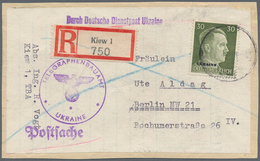 Br/** Dt. Besetzung II WK - Ukraine: 1941/1943, Einzel- Und Mehrfachfrankaturen: Gehaltvolle Spezialsammlu - Occupation 1938-45