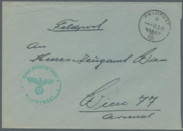 Br Feldpost 2. Weltkrieg: 1942/1943, Kleine Sammlung Von 18 FP-Belegen (2x R-Brief, Zahlreiche Dienstbr - Other & Unclassified