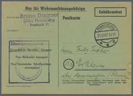 Br Feldpost 2. Weltkrieg: 1945/1950, Dienstgruppenpost Von Wehrmachtsangehörigen Teils Mit Einheitsstem - Other & Unclassified