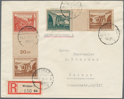 Br/GA Deutschland Nach 1945: 1945/1960 (ca.), Ca. 170 Briefe, Karten Und Ganzsachen, Dabei R-Briefe, Ausla - Sammlungen