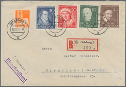 Br Deutschland Nach 1945: 1946/1955, Partie Von über 200 Briefen Und Karten, Dabei Insbesondere Eine Vi - Collections