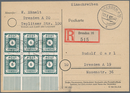 Br/**/O Sowjetische Zone - Ost-Sachsen: 1945/1946, Dauerserien Einzel- Und Mehrfachfrankaturen: Gehaltvolle - Autres & Non Classés