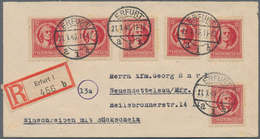 Br/**/O Sowjetische Zone - Thüringen: 1945, Einzel- Und Mehrfachfrankaturen: Gehaltvolle Spezialsammlung Mit - Other & Unclassified