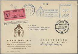 Br DDR: 1949/1990, Vielseitige Partie Von Ca. 110 Briefen Und Karten, Eine Nette Mischung Von Bedarfspo - Altri & Non Classificati