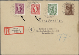 Br/GA/Brfst Berlin: 1945/1950, Lot Von Elf Briefen/Karten Sowie Einem Briefstück, Mit Frankaturen AM-Post, Kontr - Other & Unclassified