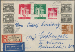 Br/ Berlin: 1949/56, Nette Partie Von 8 Belegen, Teils FDC, Darunter 113-15 FDC, 123/125/132 FDC, 116 FD - Andere & Zonder Classificatie