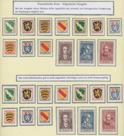 **/O Französische Zone - Allgemeine Ausgabe: 1945, Meist Postfrische Sammlung Auf Sechs Ausstellungsblätt - Autres & Non Classés