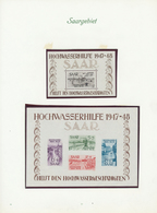 O/**/Brfst Saarland Und OPD Saarbrücken: 1947/1959, Meist Gestempelte Sammlung Auf Alten Borek-Vordruckblättern - Autres & Non Classés