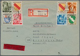 Br/GA Saarland (1947/56): 1947/1958, Lot Von 32 Briefen Und Karten, Dabei Philatelistische Belege Landkrei - Ungebraucht