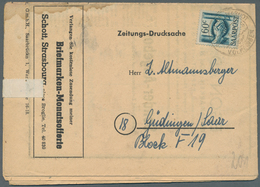 Br Saarland (1947/56): 1947/1948, Lot Von Vier Portogerechten Belegen: MiNr. 210 (2) Und 229 Als 6 Fr.- - Unused Stamps