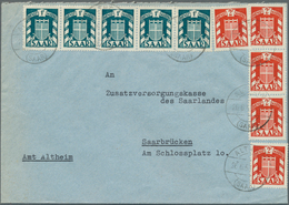Br Saarland (1947/56) - Dienstmarken: 1950/1953, Lot Von 13 Dienstbriefen Mit Frankaturen Der Wappen-Au - Sonstige & Ohne Zuordnung