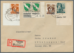 Br Saarland (1947/56) - Besonderheiten: 1947, Posten Von 69 Briefen, Alle Mit Mischfrankaturen SAAR Und - Autres & Non Classés