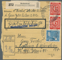 Br Bizone: 1948/52, Paketkartenposten Bauten I Mit über 1100 Paketkarten, Dabei Viele Seltene EF, MeF U - Altri & Non Classificati