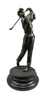 Varia (im Briefmarkenkatalog): Golfer, Bronzestatue Von Nino Oliviono, 34 Cm Hoch, Patiniert. - Sonstige & Ohne Zuordnung