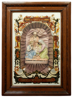Varia (im Briefmarkenkatalog): Religiöse Gruppe In Biskuit-Porzellan Im Hinterglasrahmen Mit Eingeba - Autres & Non Classés