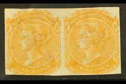 SOUTH AUSTRALIA 1876 2d IMPERF PLATE PROOF PAIR Printed In Pale Orange On Watermarked Paper, Unused & Without Gum. Lovel - Other & Unclassified
