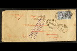 VICTORIA 1894 Unclaimed Cover From Glasgow To Melbourne Bearing GB 2½d Pair, With Address Crossed Out And With Four Diff - Altri & Non Classificati