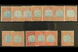 VICTORIA 1890-94 Postage Due Set, SG D1/10, Plus Shade Changes Of ½d, 1d And 2d, Fresh Mint. (13) For More Images, Pleas - Autres & Non Classés