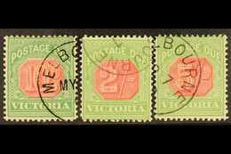 VICTORIA 1895-96 Postage Due 10d, 2s And 5s, SG D17, 19/20, Fine C.t.o. (3) For More Images, Please Visit Http://www.san - Sonstige & Ohne Zuordnung