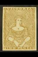 VICTORIA 2d Brown "Half Length" PROOF Imperf, 4 Clear Margins, Unused & Without Gum On Unwatermarked Paper For More Imag - Autres & Non Classés