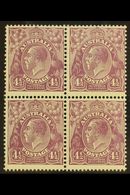 1926-30 4½d Violet KGV, Perf 13½x12½, SG 103, BLOCK OF FOUR Never Hinged Mint. For More Images, Please Visit Http://www. - Other & Unclassified