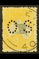 OFFICIAL 1915 5s Grey & Yellow, Punctured "O S" (smaller Letters, SG Type O2), Second Watermark, SG O37, Very Fine Used. - Other & Unclassified