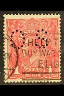 OFFICIAL 1914-21 1d Carmine-red Die II Perforated "OS" With SUBSTITUTED CLICHE Variety, As SG O39h, Fine Used, Fresh & S - Autres & Non Classés