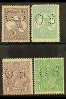 OFFICIALS "OS" PERFIN Small Mint Group Comprising 1915-28 Roo 9d And 1s (SG O47 And O48b), Plus 1918-23 KGV 1d Violet An - Autres & Non Classés