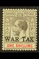 1918 1s Grey- Black And Carmine "WAR TAX" Overprinted, SG 95, Very Fine Mint, Only 1200 Printed. A Lovely Example! For M - Other & Unclassified