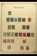 1855-1921 OLD TIME COLLECTION On Printed Pages. Includes A Useful "Britannia" Range To Various 1s (x4) Inc 1855 ½d Imper - Barbades (...-1966)