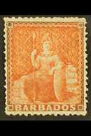 1861 4d Dull Vermilion, SG 28, Very Fine Mint No Gum. RPS Cert. For More Images, Please Visit Http://www.sandafayre.com/ - Barbades (...-1966)