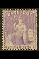 1875-81 3d Mauve-lilac Britannia, SG 75, Mint With Good Colour And Large Part Gum. For More Images, Please Visit Http:// - Barbades (...-1966)