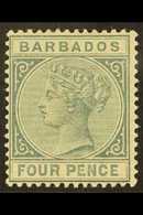 1882 4d Grey, SG 97, Fine Mint, Usual Slightly Toned Gum. For More Images, Please Visit Http://www.sandafayre.com/itemde - Barbados (...-1966)