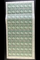 1938-52 1 SHILLING GREEN COMPLETE SHEET 1s Green, SG 115, Complete Sheet With Selvedge To All Sides, 6 X10, Never Hinged - Bermudas