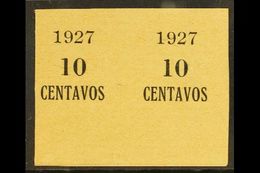 1927 IMPERF PROOF PAIR OF SURCHARGE For The 10c On 24c Surcharge (Scott 162, SG 193) Printed On Ungummed Buff Paper, Unh - Bolivië