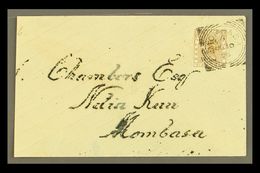 1896 (June) An Attractive "Chambers" Envelope Bearing Overprinted Indian 6a SG 56, Tied By Neat Upright Mombasa Squared  - Africa Orientale Britannica