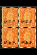 MIDDLE EAST FORCES 1942 2d Orange, SG M2, Very Fine Mint Block Of Four Including Sliced "M" Variety, SG M2a, The Variety - Afrique Orientale Italienne