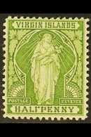 1899 ½d Yellow Green, Variety "HAL7PENNY", SG 43b, Fine Mint. For More Images, Please Visit Http://www.sandafayre.com/it - Britse Maagdeneilanden