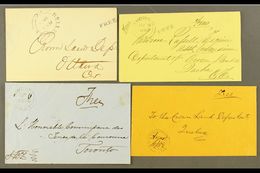 1856-1867 FREE MAIL. An Interesting Group Of Stampless Covers Mostly Addressed To Various Crown Land Offices, Bearing Va - Autres & Non Classés