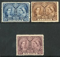 1897 5c Blue, 6c Brown & 10c Purple 'Jubilee' Issues, SG 128/9 & 131, Fine Mint, Small Gum Thin To 6c. (3 Stamps) For Mo - Other & Unclassified