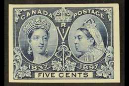 1897 5c Slate Blue Jubilee, Plate Proof, Uni 54P, Very Fine Example With Large Margins All Round. For More Images, Pleas - Autres & Non Classés