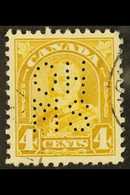OFFICIAL 1930-31  4c Yellow-bistre Punctured With Type 1 "OHMS" Perfin, SG O47, Very Fine Used. For More Images, Please  - Andere & Zonder Classificatie