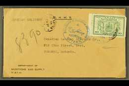 OFFICIAL 1942-3 10c Green, SG OS14 Used On 1944 "O.H.M.S." Cover From Ottawa To Toronto. Flap Partly Torn, Otherwise Fin - Andere & Zonder Classificatie