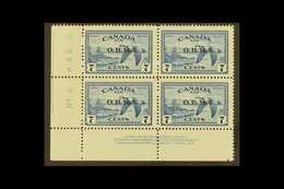 OFFICIALS 1949 7c Blue Air (Canada Geese) Overprinted "O.H.M.S." With MISSING STOP AFTER "S" Variety, SG O171a, Never Hi - Other & Unclassified