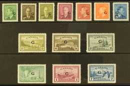 OFFICIALS 1950-2 Complete Set With "G" Overprints, SG O178/90, 2c Olive-green & 4c Vermilion Lightly Hinged, Otherwise N - Other & Unclassified