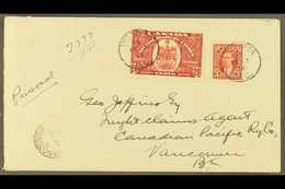 SPECIAL DELIVERY 1939 Cover Franked KGVI 3c And 1938-9 20c Scarlet, SG S10, Both Neatly Tied By "Victoria" C.d.s. Postma - Andere & Zonder Classificatie