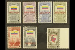 REVENUES 1944 'Timbre Nacional' Complete Set, Plus 1941 50p Relief Fund, All Fine Never Hinged Mint With "SPECIMEN" Over - Colombie