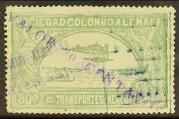 SCADTA 1921 30c On 50c Dull Green Surcharge In Violet, Scott C20 (SG 7, Michel 8 II), Fine Used, Expertized A.Brun, Fres - Kolumbien