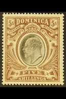 1808 5s Black And Brown, SG 46, Fine Mint. For More Images, Please Visit Http://www.sandafayre.com/itemdetails.aspx?s=61 - Dominica (...-1978)