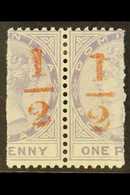 1882 ½(d) On Half 1d, SG Type 3 Surcharge In Red, SG 11, Very Fine Mint Horizontal PAIR. For More Images, Please Visit H - Dominique (...-1978)